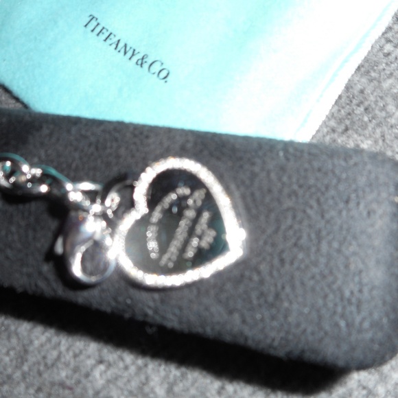 PERFECT CHRISTMAS GIFT TIFFANY & CO 18K WHT GOLD & DIAMOND HEART TAG BRACELET - Picture 9 of 16